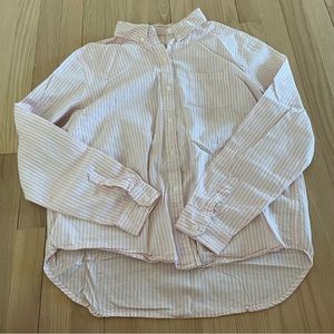 Universal Thread Pink and White Striped Button Down Shirt Large
